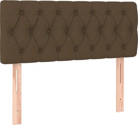 vidaXL Κρεβάτι Boxspring με Στρώμα Σκούρο Καφέ 100x200 εκ. Υφασμάτινο
