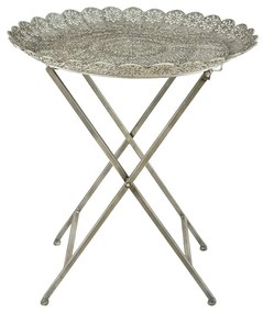 Τραπέζι-Δίσκος Μεταλλικός Λευκός-Ασημί Art Et Lumiere 57,5x66εκ. 00772