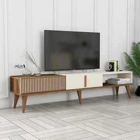 Έπιπλο Τηλεόρασης Καρυδιά / Κρέμ CUSURO 180x35x40