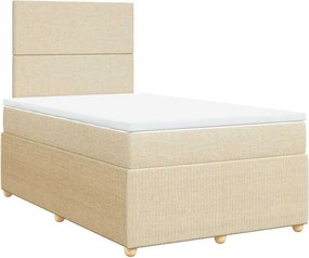 vidaXL Κρεβάτι Boxspring με Στρώμα Κρεμ 120x190 εκ. Υφασμάτινο