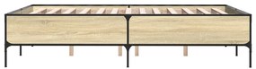 vidaXL Πλαίσιο Κρεβατιού Sonoma Δρυς 140x200 εκ. Επεξ. Ξύλο &amp; Μέταλλο