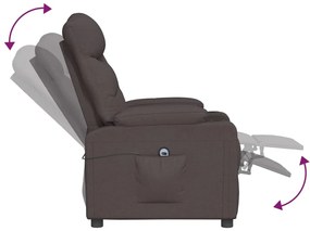 vidaXL Πολυθρόνα Ανακλινόμενη Ηλεκτρική Σκούρο Καφέ Υφασμάτινη