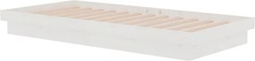 VidaXL Πλαίσιο Κρεβατιού Λευκό 90 x 190 εκ. Μασίφ Ξύλο Single