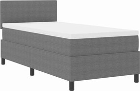 vidaXL LED Κρεβάτι με βάθρο Ανοιχτό Γκρι και Λευκό 100 x 200 cm