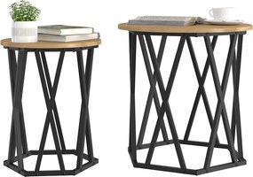 vidaXL Τραπεζάκι σαλονιού 2 pcs Artisan Oak 50 x 50 x 50 cm