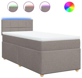 vidaXL Κρεβάτι Boxspring με Στρώμα Taupe 80x200 εκ. Υφασμάτινο