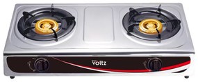 Διπλή εστία υγραερίου Oliver Voltz OV51454AD, 5.4 kWh, 30 mbar, Αυτόματη ανάφλεξη, Χυτοσίδηρος καυστήρας x 2, Inox