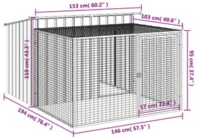 ΣΠΙΤΑΚΙ ΣΚΥΛΟΥ ΜΕ ΑΥΛΗ ΑΝΘΡΑΚΙ 153X194X110 ΕΚ. ΓΑΛΒΑΝ. ΧΑΛΥΒΑΣ 3214222