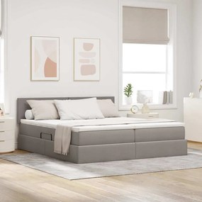 vidaXL Κρεβάτι Αποθήκης με κεφαλάρι 2 τεμ. Taupe Τεχνητό Δέρμα