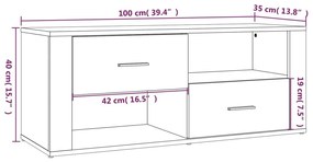 Έπιπλο Τηλεόρασης Καπνιστή Δρυς 100x35x40 εκ. Επεξ. Ξύλο - Καφέ