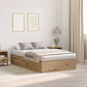 vidaXL Σκελετός Κρεβατιού artisan δρυς 120 x 200 cm Επεξεργασμένο ξύλο