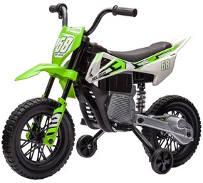 AIYAPLAY Ηλεκτρική Μοτοσικλέτα για Παιδιά, 12V Παιδική Μοτοσικλέτα με Μουσική, Παιδικό Όχημα με Βοηθητικούς Τροχούς, 3-6 ετών, Πράσινο