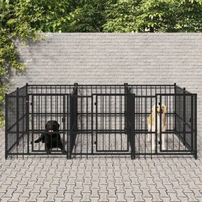 Κλουβί Σκύλου Εξωτερικού Χώρου 5,63 μ² από Ατσάλι - Μαύρο