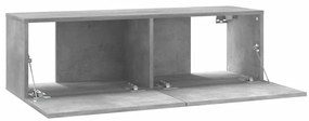 vidaXL Έπιπλο Τηλεόρασης Γκρι Σκυροδέματος 100x30x30εκ. από Επεξ. Ξύλο