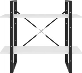 vidaXL Βιβλιοθήκη με 2 Ράφια Λευκή 80 x 30 x 70 εκ. από Επεξ. Ξύλο