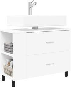 vidaXL Έπιπλο μπάνιου Λευκό 80 x 35 x 60 cm Επεξεργασμένο Ξύλο