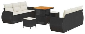 vidaXL Σετ Καναπέ Κήπου 9 pcs Μαύρο συνθετικό ρατάν