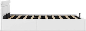 vidaXL Πλαίσιο Κρεβατιού με Αποθ. Χώρο/LED Λευκό 120x200 εκ. Δερματίνη