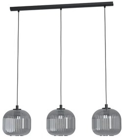 Φωτιστικό Οροφής-Ράγα Mantunalle 1 99372 Black-Clear Eglo Metal, Glass