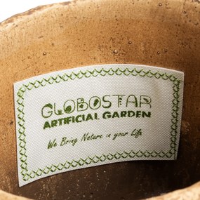 GloboStar® Artificial Garden MENDOZA 20502 Διακοσμητικό Κεραμικό Κασπώ Γλάστρα - Flower Pot Καφέ Φ16.5 x Υ15.5cm