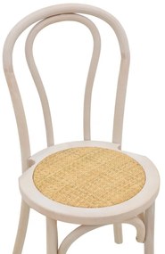 Καρέκλα Azhel pakoworld white wash ξύλο οξιάς-έδρα φυσικό rattan 41x50x89εκ