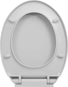 vidaXL Κάλυμμα Λεκάνης με Soft Close &amp;amp; Quick Release Οβάλ Ανοιχτό Γκρι