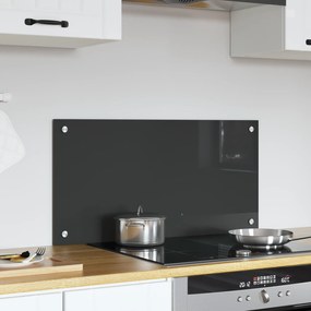 vidaXL Κουζίνα Πίσω τοίχωμα Σκούρο Γκρι 80x40x0,6 εκ Σκληρυμένο Γυαλί
