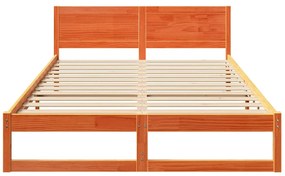 vidaXL Σκελετός Κρεβατιού Καφέ 140 x 200 cm Μασίφ ξύλο πεύκου