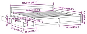 ΣΚΕΛΕΤΟΣ ΚΡΕΒΑΤΙΟΥ ΧΩΡΙΣ ΣΤΡΩΜΑ 160X200 ΕΚ ΜΑΣΙΦ ΞΥΛΟ ΠΕΥΚΟΥ 3301692