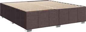 vidaXL Κρεβάτι box spring με στρώμα Σκούρο Καφέ 200 x 200 cm Ύφασμα