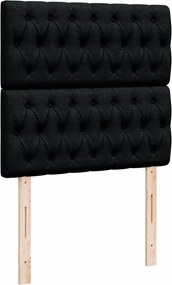 vidaXL Κρεβάτι Boxspring με Στρώμα Μαύρο 80 x 200 εκ. Υφασμάτινο
