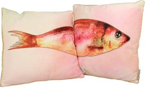 Μαξιλάρι Ψάρι Ροζ Polyester 45x45cm Σετ 2Τμχ
