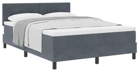 vidaXL Κρεβάτι με Στρώμα Dark Grey 140x200 εκ Βελούδο
