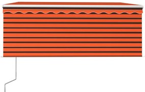 vidaXL Τέντα Συρόμενη Αυτόματη με Σκίαστρο Πορτοκαλί/Καφέ 3 x 2,5 μ