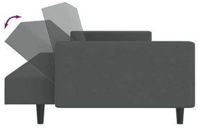 Καναπές Κρεβάτι Διθέσιος Σκούρο Γκρι Βελούδινος - Γκρι