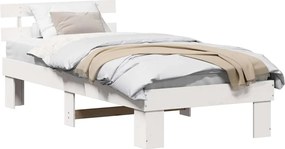 vidaXL Σκελετός Κρεβατιού Λευκό 100 x 200 cm Στερεά ξυλεία πεύκου