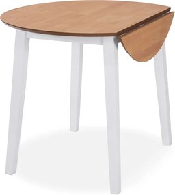 vidaXL Σετ Τραπεζαρίας 5 τεμ. Λευκό από MDF και Ξύλο Καουτσουκόδεντρου