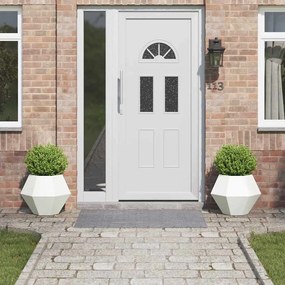 vidaXL Γλάστρα 2 pcs Λευκό 50 x 50 x 40 cm Ατσάλι