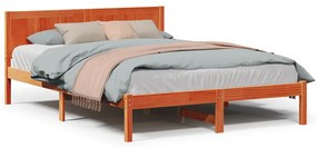vidaXL Σκελετός Κρεβατιού Καφέ 150 x 200 cm Μασίφ ξύλο πεύκου