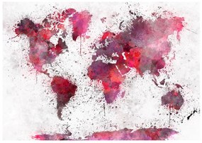 Φωτοταπετσαρία - World Map: Red Watercolors 150x105