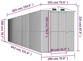 ΑΠΟΘΗΚΗ ΚΗΠΟΥ ΑΝΘΡΑΚΙ 192X855X223 ΕΚ. ΓΑΛΒΑΝΙΣΜΕΝΟ ΑΤΣΑΛΙ 3147457