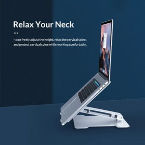 ORICO μεταλλική βάση για laptop/tablet LST-T1, 11~15.6", foldable, ασημί