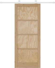 vidaXL Συρόμενη Πόρτα 86 x 211 cm Επεξεργασμένο Ξύλο Φυσικό και Λευκό
