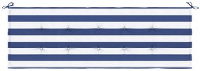 vidaXL Μαξιλάρι Πάγκου Κήπου Μπλε&Λευκό Ριγέ 150x50x4 εκ Ύφασμα Oxford