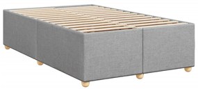 Κρεβάτι Boxspring με Στρώμα Ανοιχτό Γκρι 120x190 εκ. Υφασμάτινο - Γκρι