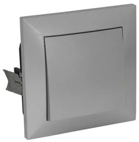 Διακόπτης Μονός Αλέ Ρετούρ 10A Πλήρης Lumen-15-0206-Ασημί 15-0206