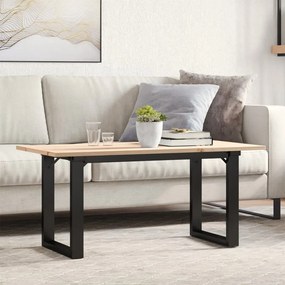 vidaXL Τραπεζάκι Σαλονιού Πλαίσιο Ο 90x40x45εκ Μασίφ Πεύκο/Ατσάλι