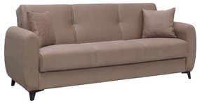 DARIO Καναπές – Κρεβάτι με Αποθηκευτικό Χώρο, 3Θέσιος Ύφασμα Καφέ Sofa:210x80x75 Bed:180x100cm