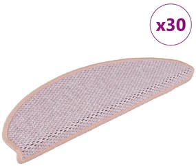 vidaXL Πατάκια Σκάλας Αυτοκόλ. 30 τεμ. Όψη Σιζάλ 65x21x4 εκ. Ροζ