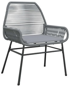 vidaXL Σέτ φαγητού για κήπο 7 pcs Γκρι συνθετικό ρατάν